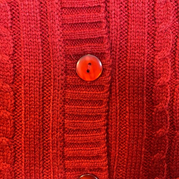 National Woman's Cardigan Sweater Vest Large Vintage Style Red Sleeveless - Picture 3 of 6